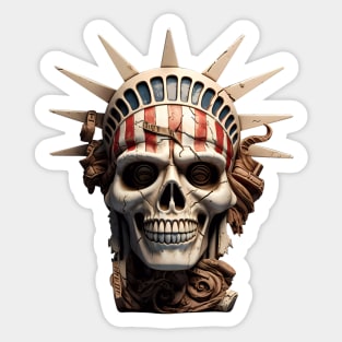 Death Skull Statue Of Liberty Sticker